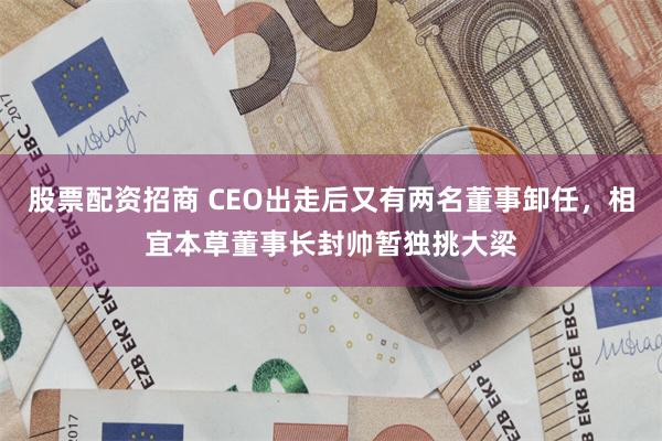 股票配资招商 CEO出走后又有两名董事卸任，相宜本草董事长封帅暂独挑大梁