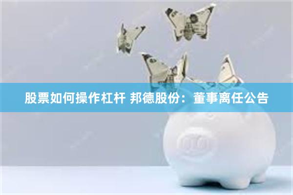 股票如何操作杠杆 邦德股份：董事离任公告