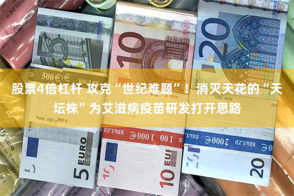 股票4倍杠杆 攻克“世纪难题”！消灭天花的“天坛株”为艾滋病疫苗研发打开思路
